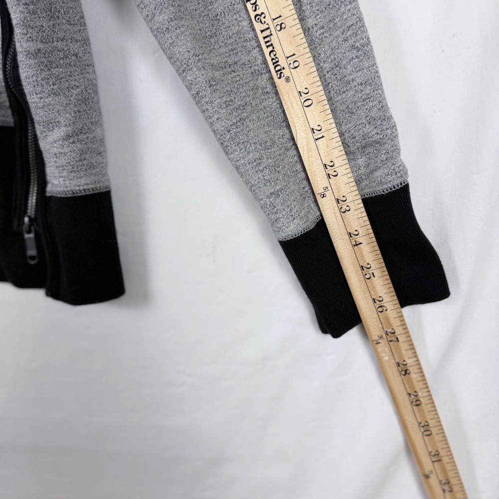 Gap Mens Fleece Zip Crew Sweatshirt Heather Grey Black Medium - Picture 9 of 9